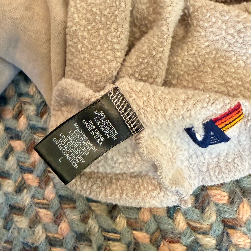 Aviator Nation Gray Cropped Hoodie with Rainbow Stripes - Picture 8 of 8
